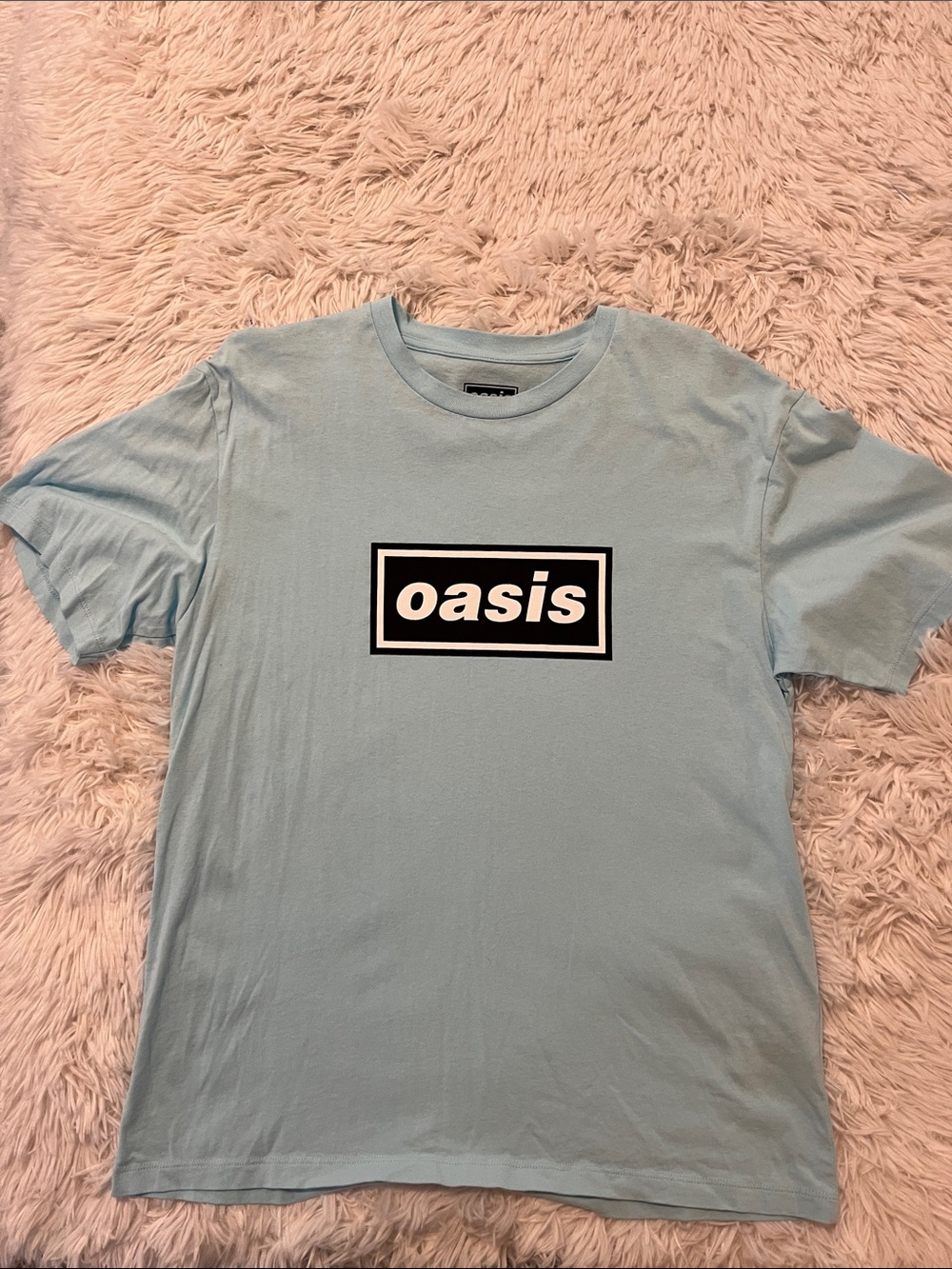 Oasis 2021 Band Logo Blue Mens T Shirt Rare Medium